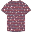 Unisex t-shirt, rood-blauwe strepen meeuwen