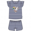 Meisjes pyjama, blauw-gebroken wit gestreept