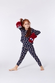 Meisjes-Dames pyjama, blauw ijsbeer