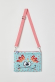Tas, hemelblauw roze bollen print