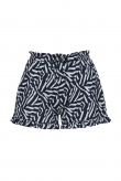 Meisjes-Dames Shorts, nachtblauw zebra print