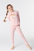 Meisjes-Dames Pyjama, wit-roze gestreept