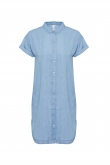 button down shirt dress with short sleeves, ashley blue