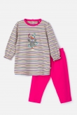 Meisjes-Dames Pyjama, multicolor streep