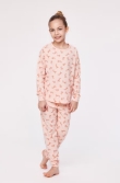 Meisjes-Dames Pyjama, sneeuwschoenhaas print roze