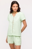 Meisjes-Dames Pyjama, groene ruitjes