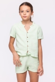 Meisjes-Dames Pyjama, groene ruitjes