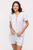 Meisjes-Dames Pyjama, blauwe zeesterren print