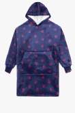 Unisex Huispak, kersjes print donkerblauw