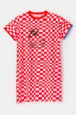 Woody x helen b. rood-wit geruit slaapkleedje met hond