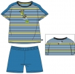 Unisex pyjama, blauw-geel gestreept 