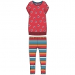 Meisjes-Dames pyjama, rood nijlpaard all-over print 