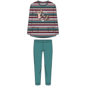 Meisjes-Dames pyjama, multicolor gestreept