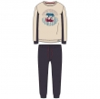 Jongens-Heren pyjama, beige mélange