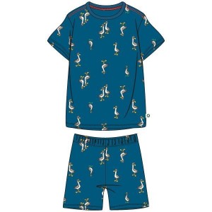 Jongens-Heren pyjama, blauw meeuwen